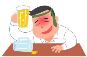 Drunk man with beer
