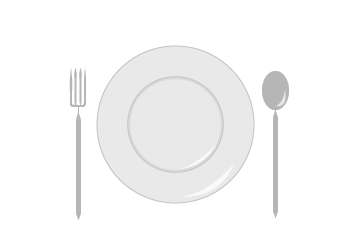 spoon, dish, and fork