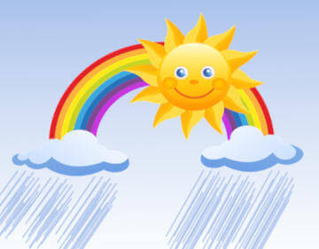 Дождь, солнце и радуга